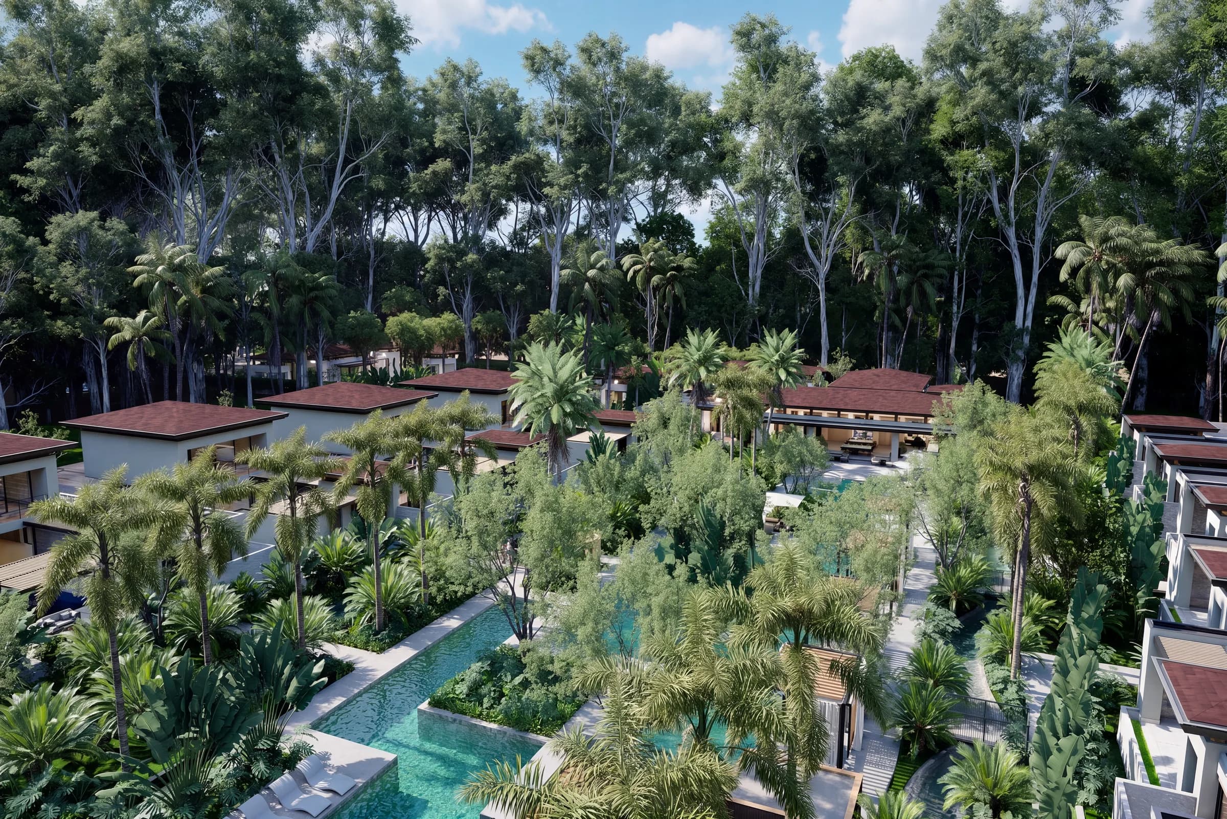 Vista aérea general de The Oasis